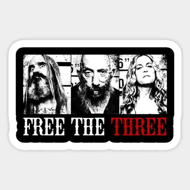 Free the Three 3 From Hell Sticker TeePublic